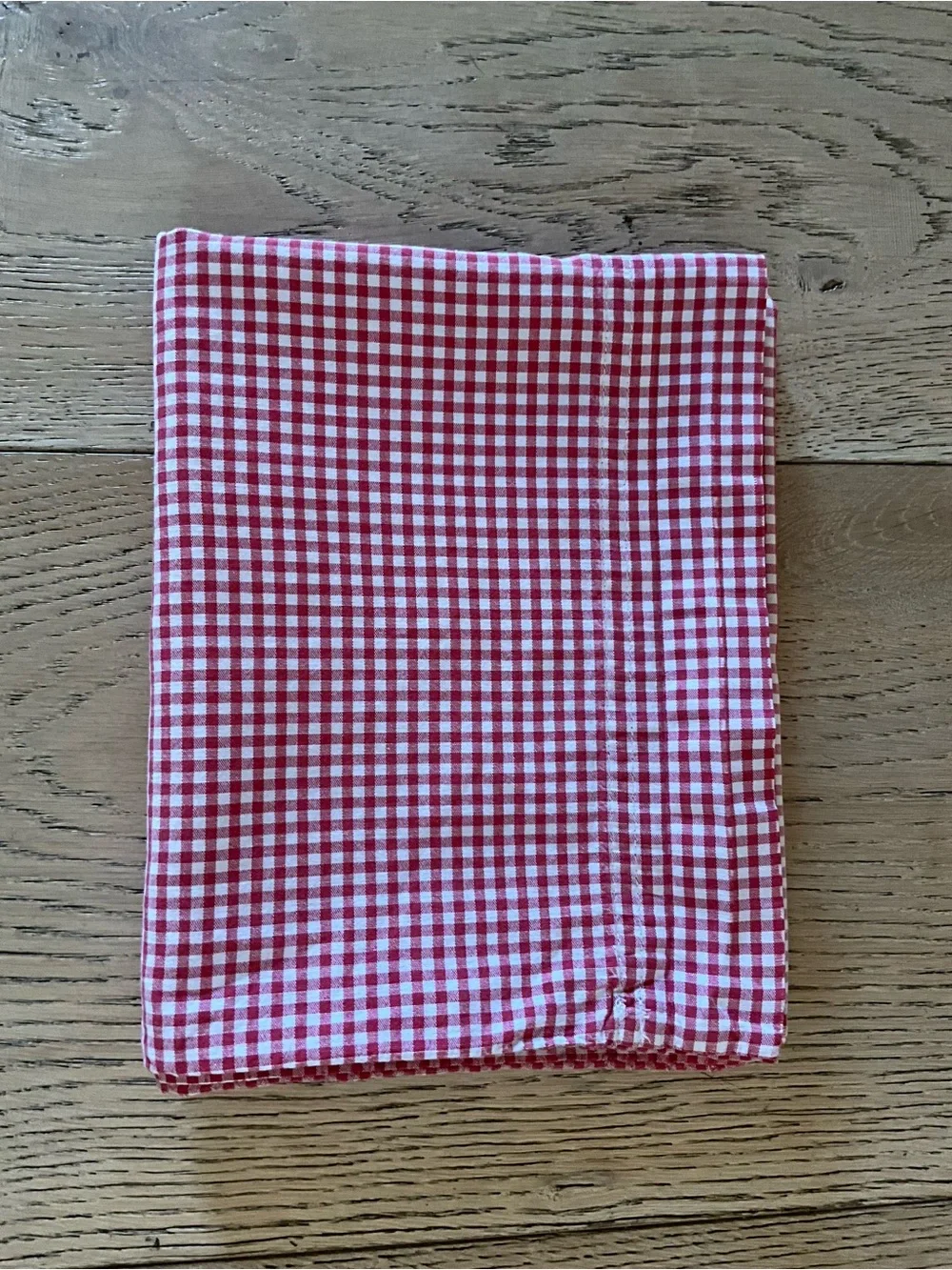 Pottery Barn Kids Red & White Gingham Standard Pillowcase